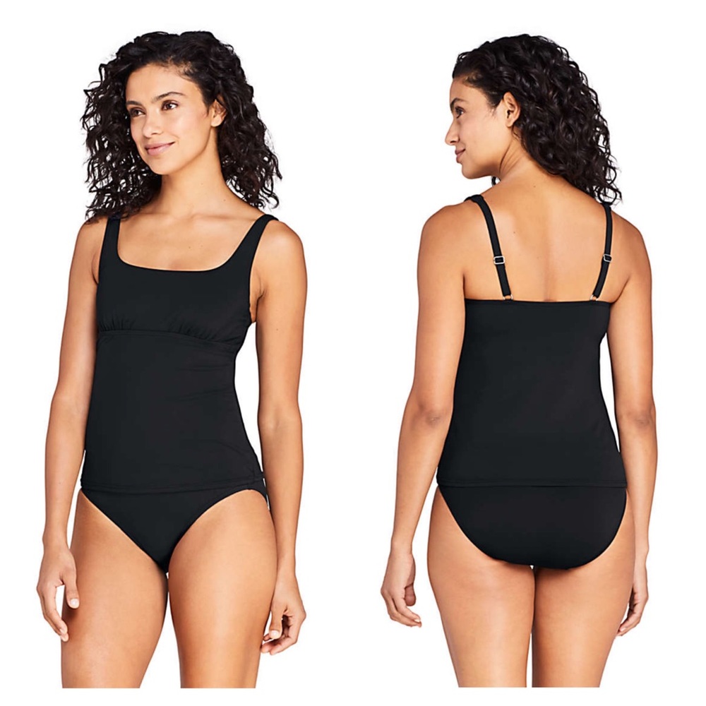 Lands end square neck underwire Tankini Top 12 long